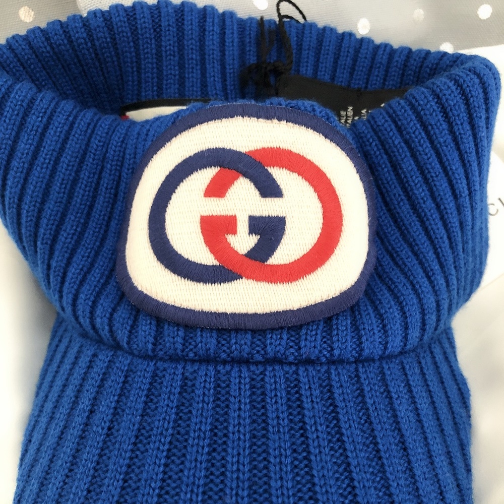 NWT Gucci Interlocking Blue wool Visor